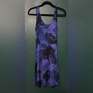 Paisley Blue & Black Women's Skater Dress by Express